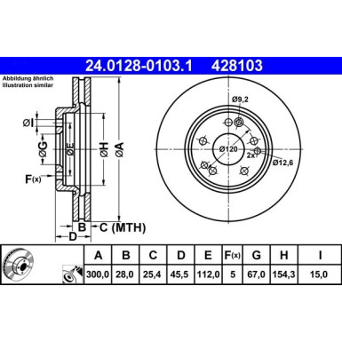 Bremsscheibe Db P. W124/W201/R129 2,5-6,0 89-01 | 24.0128-0103.1