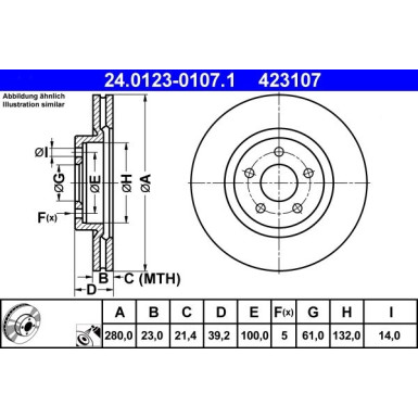 Bremsscheibe Chrysler P. Cruiser 1.6-2.4 00-10 | 24.0123-0107.1