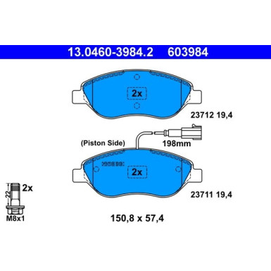 Bremsbelagsatz Alfa P. Mito 1.3-1.4/1.6 Jtdm 08 | 13.0460-3984.2