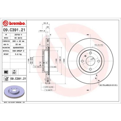 83 481 171 Bremsscheibe VA | MAZDA MX-5 15 | 09.C391.21