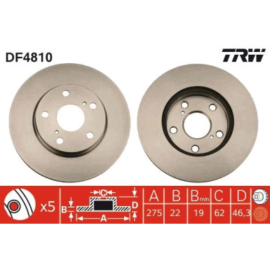 Bremsscheibe Toyota P. Auris | DF4810