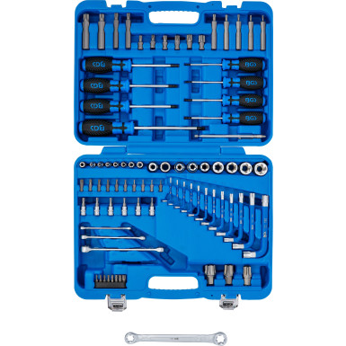 BGS Werkzeugsortiment | 6,3 mm (1/4"""") + 12,5 mm (1/2"""") | E-Profil / T-Profil (für Torx) | 84-tlg | 7849