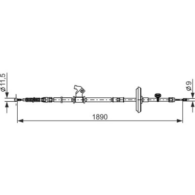 Handbremsseil | OPEL Zafira VAUXHALL 11 | 1987482885