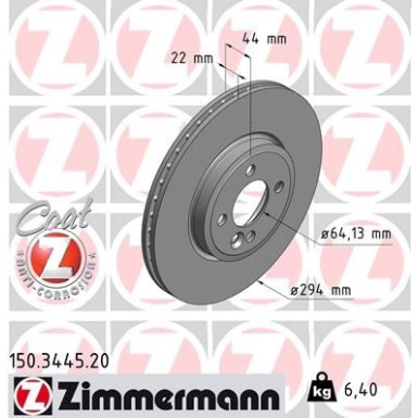 ZIMMERMANN Bremsscheibe | 150.3445.20