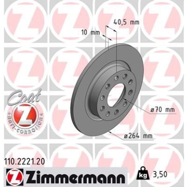 ZIMMERMANN Bremsscheibe | 110.2221.20