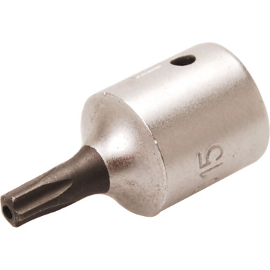 BGS Bit-Einsatz | Antrieb Innenvierkant 6,3 mm (1/4"""") | TS-Profil (für Torx Plus) mit Bohrung TS15 | 2355-TS15