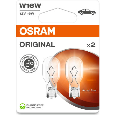 OSRAM W16W 12V 16W W2.1x9.5d Glühlampen - 2er Blister Pack