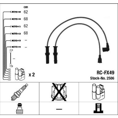 RC-FX49 NGK | Zündkabelsatz | SUBARU Impreza 92-00 | 2506