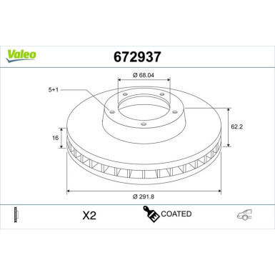 VALEO Bremsscheibe | 672937