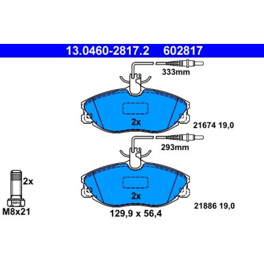 Bremsbelagsatz Peugeot S. 306/406 93-04 | 13.0460-2817.2