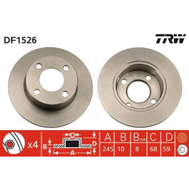 Bremsscheibe Vw T. A80/100 | DF1526