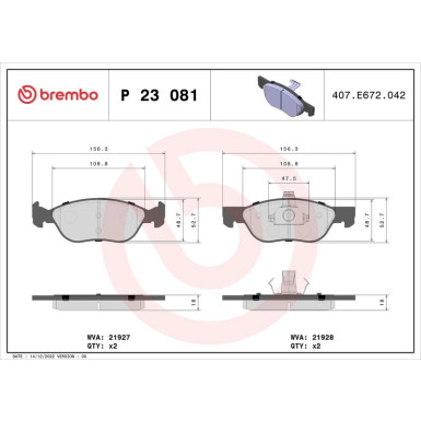 BREMBO Bremsklötze VA | CITROEN Jumper PEUGEOT Boxer 94-05 | P 23 081