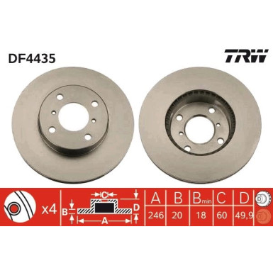 TRW Bremsscheibe | DF4435