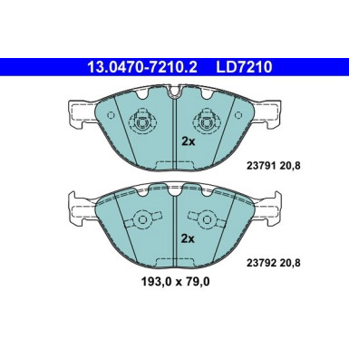 Bremsbelagsatz Bmw S. 5/6 3.0D 04-10 Keramik | 13.0470-7210.2