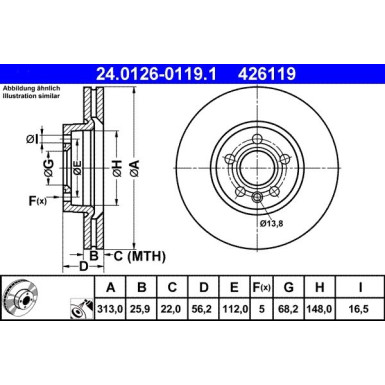 Bremsscheibe Vw P. Sharan/T4 90-10 | 24.0126-0119.1