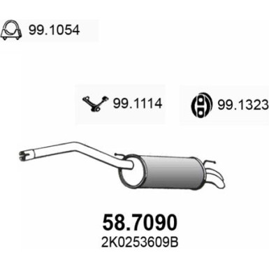 Endschalldämpfer | PEUGEOT 407,VW 04 | 58.7090