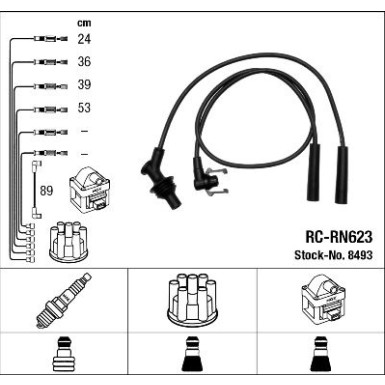 RC-RN623 NGK | Zündkabelsatz | RENAULT Laguna 95-01 | 8493