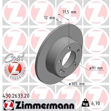 ZIMMERMANN Bremsscheibe | 430.2633.20