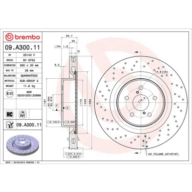 BREMBO Bremsscheibe | 09.A300.11