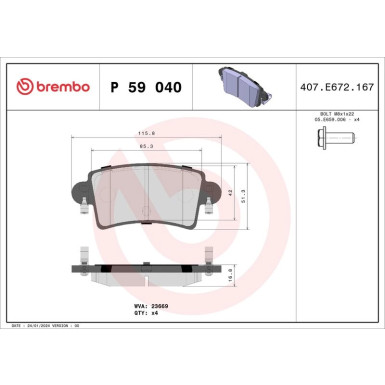 BREMBO Bremsklötze HA | OPEL,RENAULT,NISSAN | P 59 040