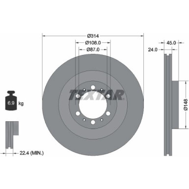 Bremsscheibe Mitsubishi P. Pajero Sport 98 | 92144803