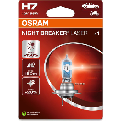 H7 12V 55W PX26d NIGHT BREAKER LASER +150% 1 Stück