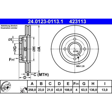 Bremsscheibe Ford P. Fiesta 1.0-1.6 08 | 24.0123-0113.1