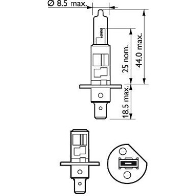 H1 VisionPlus 12V.55W.P14,5S Lampe | 12258VPB1