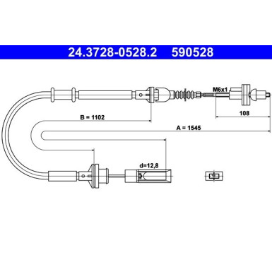 ATE Kupplungsseil | 24.3728-0528.2