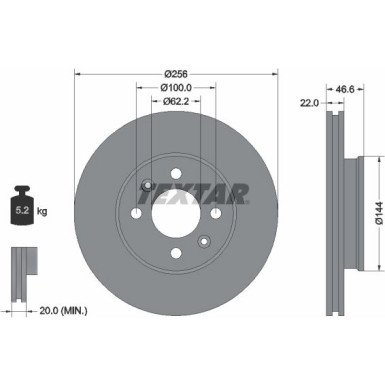 Bremsscheibe Hyundai P. Accent 05-/I20 08- Mit Esp | 92164703