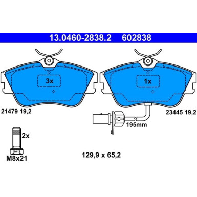 Bremsbelagsatz Vw P. T4 90-03 | 13.0460-2838.2