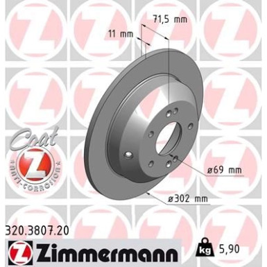 ZIMMERMANN Bremsscheibe | 320.3807.20