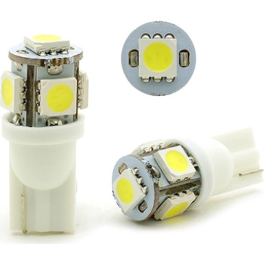 LED Glassockel W5W T10 5x 5050 SMD Weiß