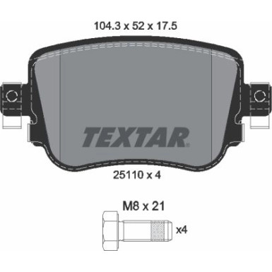 Bremsbelagsatz Skoda T. Octavia 12-/A1/Leon 12 | 2511001