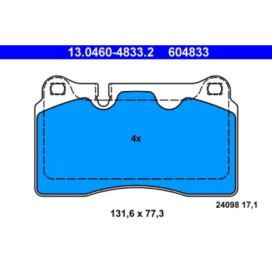 Bremsbelagsatz Audi P. A3/Tt 2.5 Quattro 09-14 | 13.0460-4833.2