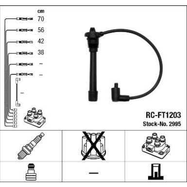 RC-FT1203 NGK | Zündkabelsatz | FIAT Palio Weekend 01 | 2995