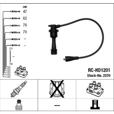 RC-HD1201 NGK | Zündkabelsatz | HYUNDAI SANTAMO 2.0 16V 4x4,5.99 | 2570