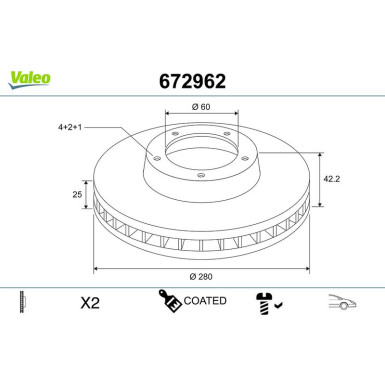 VALEO Bremsscheibe | 672962