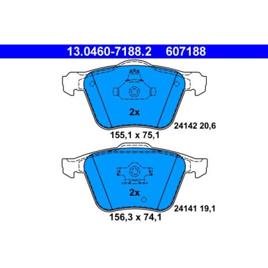 Bremsbelagsatz Volvo P. Xc90 2.4-3.2 02-14 | 13.0460-7188.2