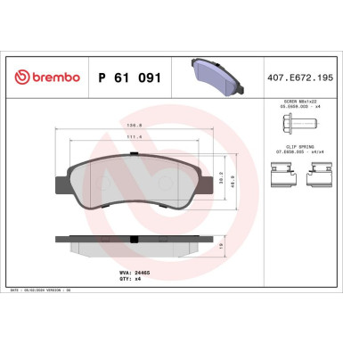 BREMBO Bremsklötze HA | CITROEN Jumper PEUGEOT Boxer 05 | P 61 091