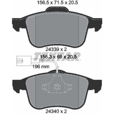 Bremsbelagsatz Alfa S. 159 1.9Jtd -07 Sys Teves | 2433901