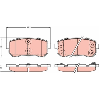 Bremsklötze HA | HYUNDAI Accent,i30,KIA Rio 05 | GDB3421