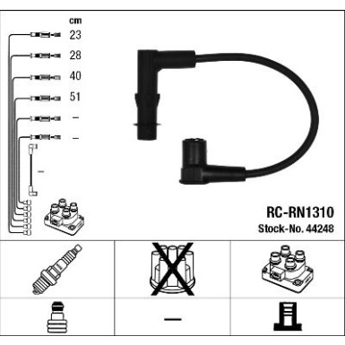 RC-RN1310 NGK | Zündkabelsatz | RENAULT Laguna II 01 | 44248