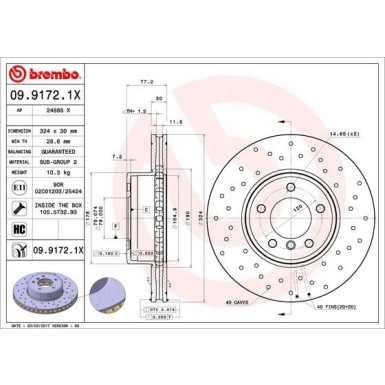 Bremsscheibe VA Xtra | BMW 5, 6 03-10 | 09.9172.1X