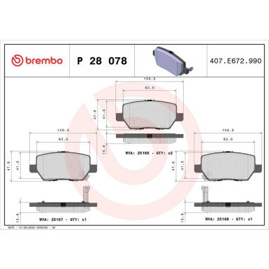 BREMBO Bremsklötze HA | HONDA Legend 06 | P 28 078