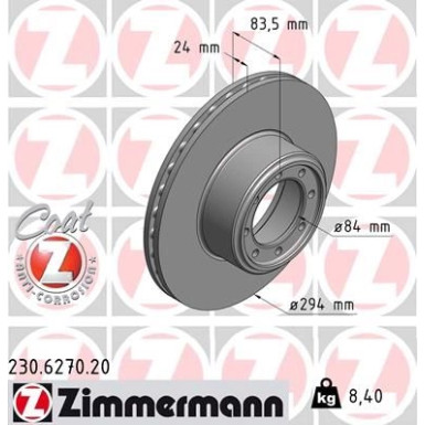 ZIMMERMANN Bremsscheibe | 230.6270.20