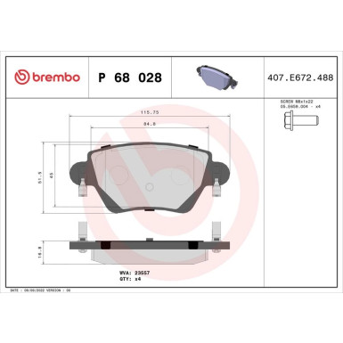 BREMBO Bremsklötze HA | RENAULT Kangoo 97 | P 68 028