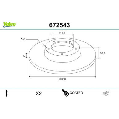 VALEO Bremsscheibe | 672543