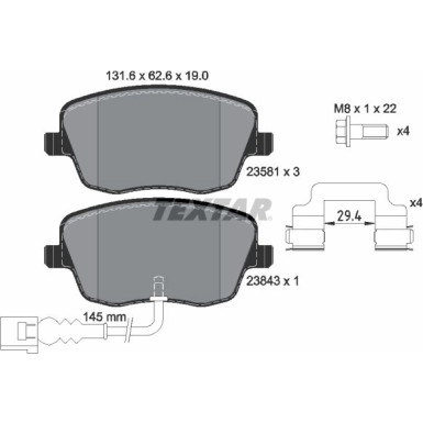 Bremsbelagsatz Sitz P. Ibiza 02- Mit Sensor | 2358102