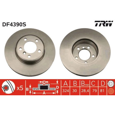 11 481 056 Bremsscheibe VA | BMW E65 01 | DF4390S